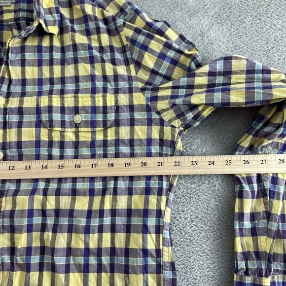 J.Crew Mens Madras Plaid Button-Down Shirt Size L Yellow & Blue 5252 - Picture 6 of 8